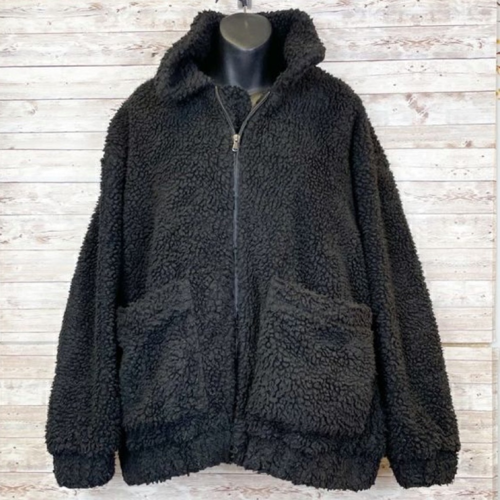I am Gia black pixie jacket/ teddy coat